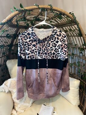 Women’s Leopard Hoodie - Pink, Black,
